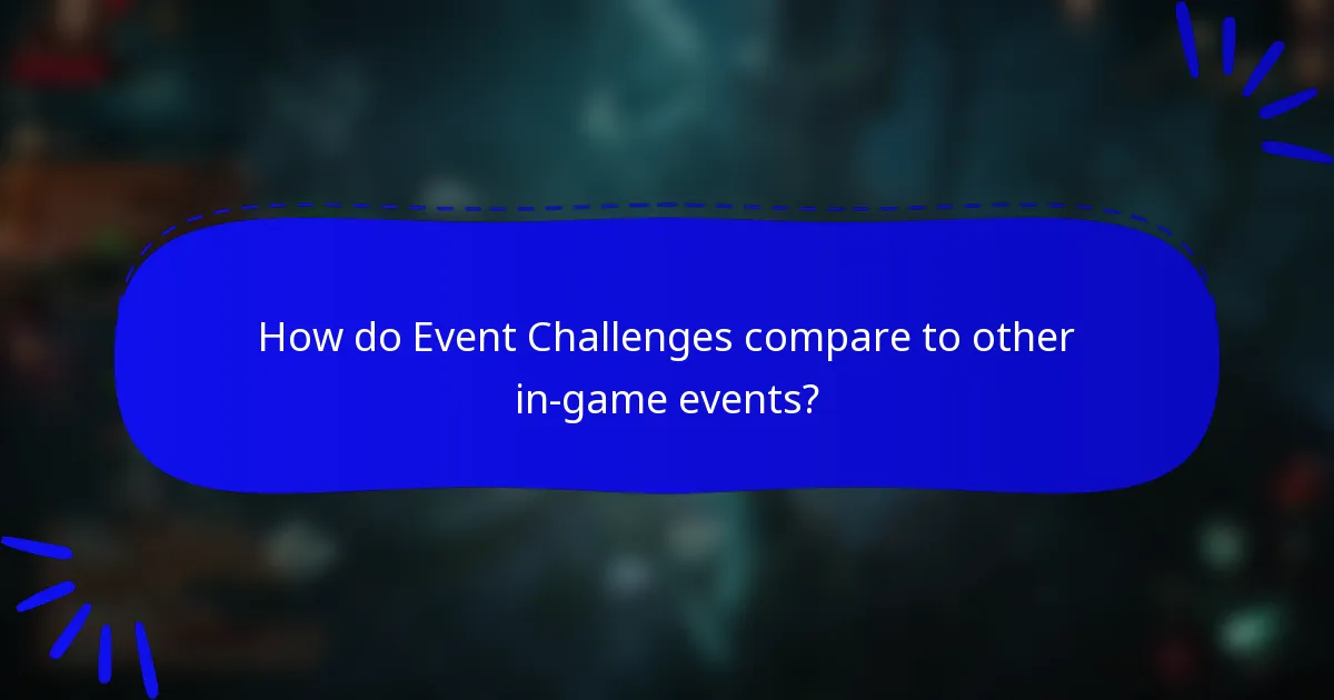 How do Event Challenges compare to other in-game events?