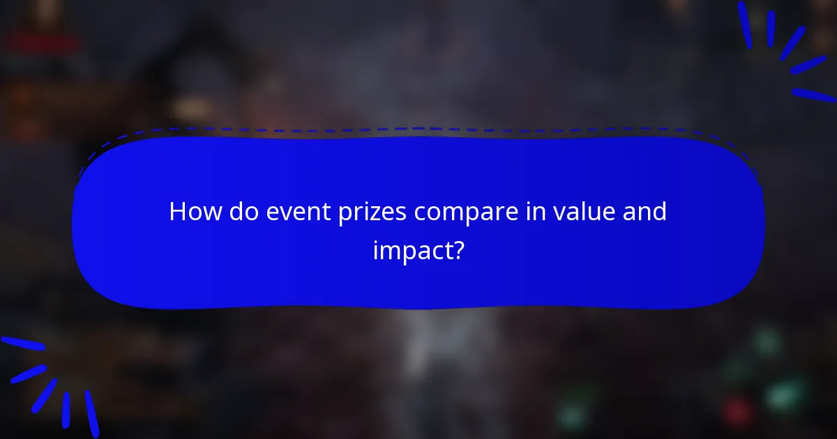 How do event prizes compare in value and impact?