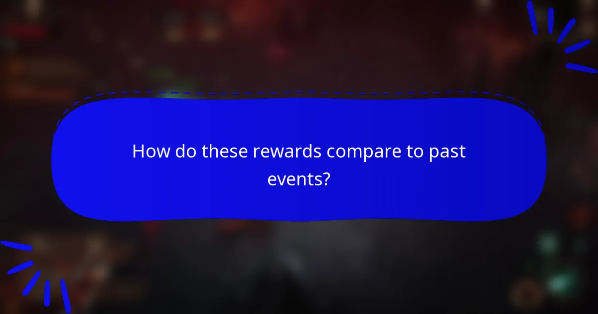 How do these rewards compare to past events?