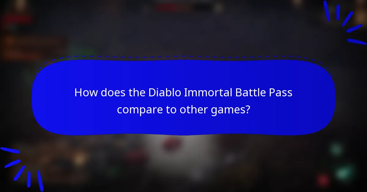 How does the Diablo Immortal Battle Pass compare to other games?