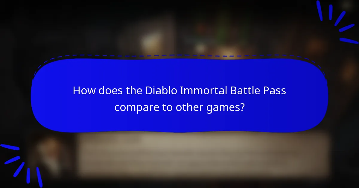 How does the Diablo Immortal Battle Pass compare to other games?