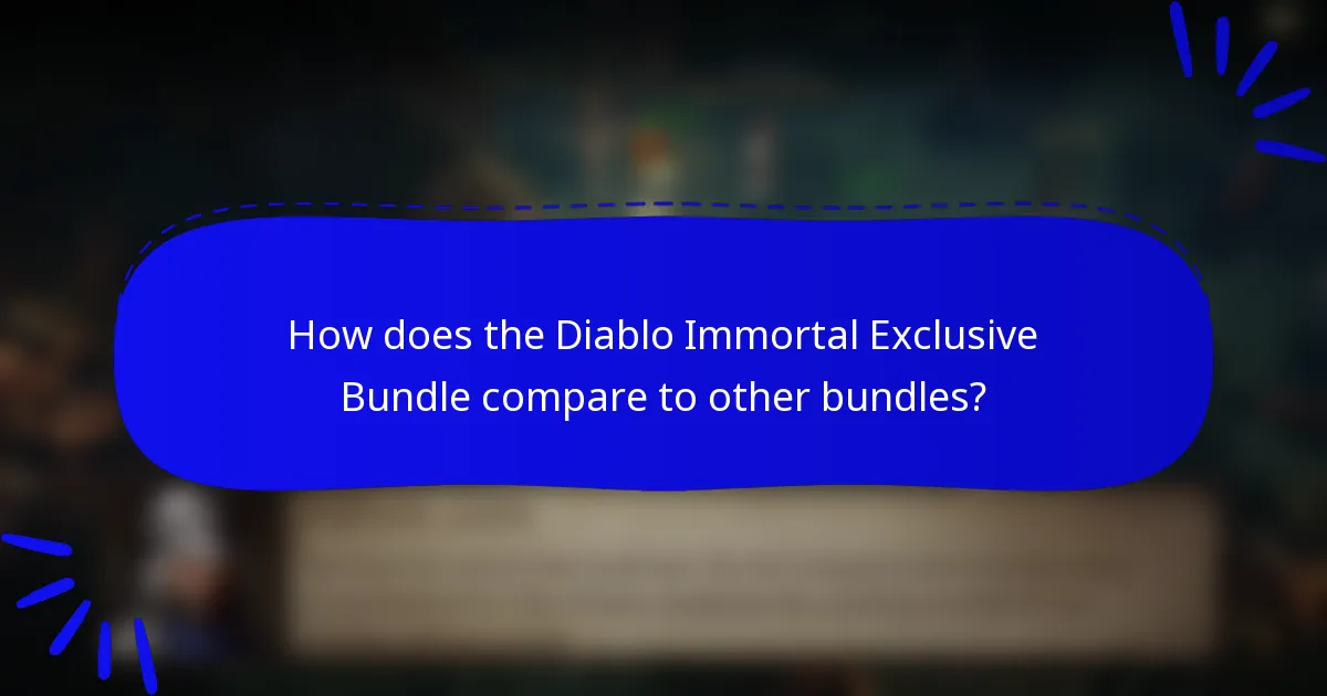 How does the Diablo Immortal Exclusive Bundle compare to other bundles?