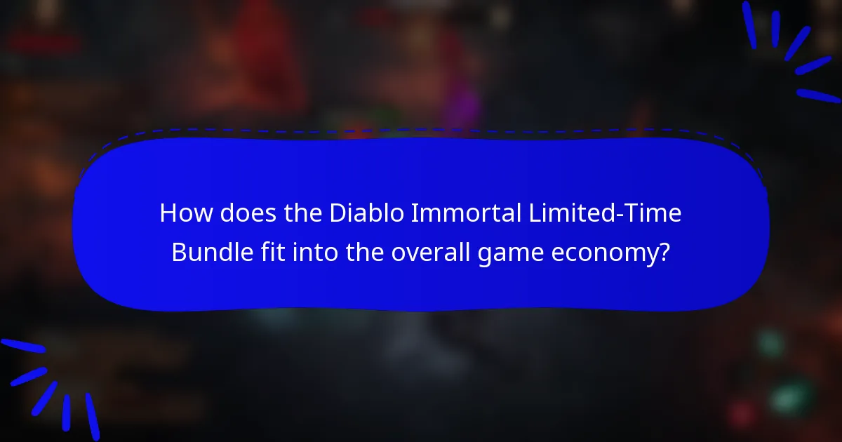 How does the Diablo Immortal Limited-Time Bundle fit into the overall game economy?