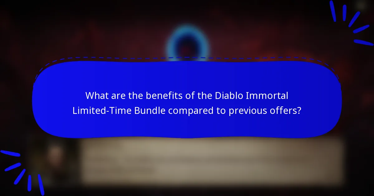 What are the benefits of the Diablo Immortal Limited-Time Bundle compared to previous offers?