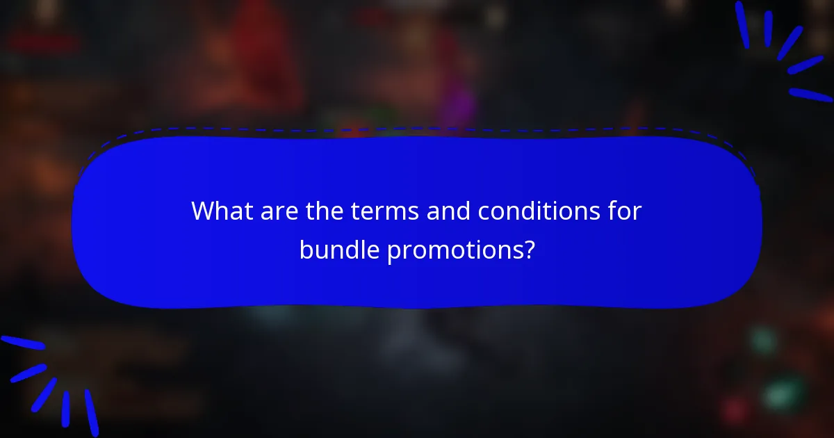 What are the terms and conditions for bundle promotions?