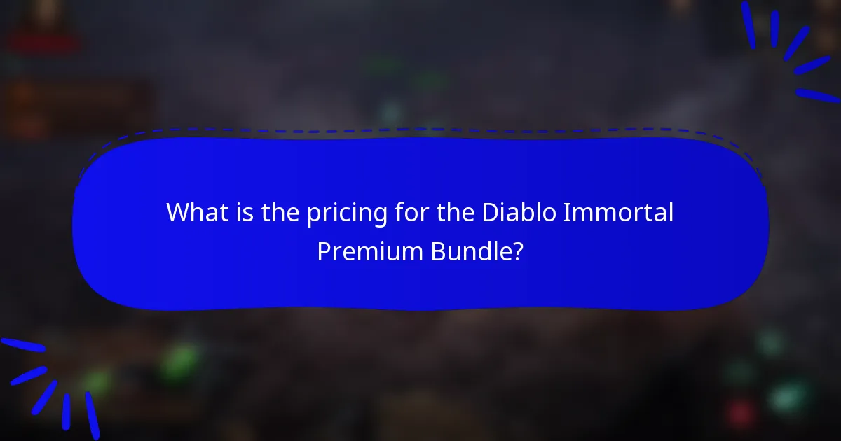 What is the pricing for the Diablo Immortal Premium Bundle?