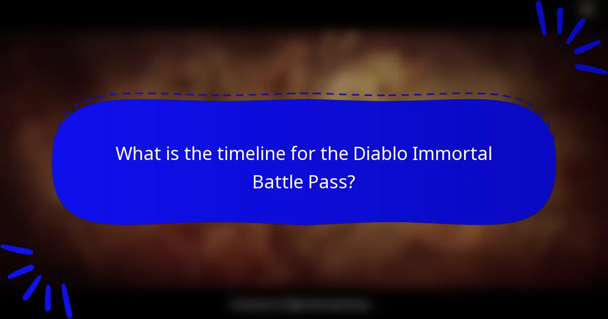 What is the timeline for the Diablo Immortal Battle Pass?
