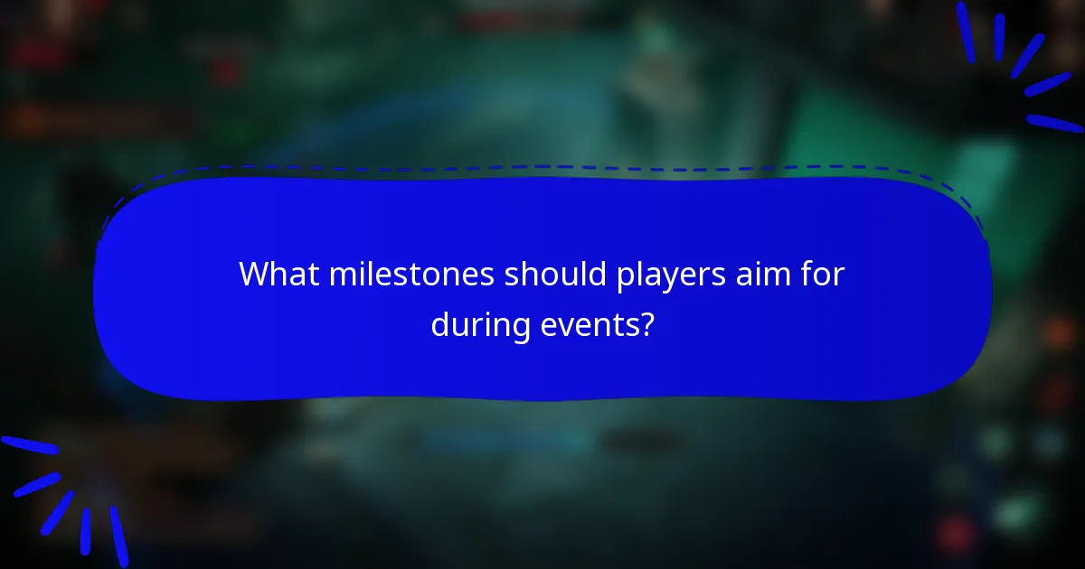 What milestones should players aim for during events?