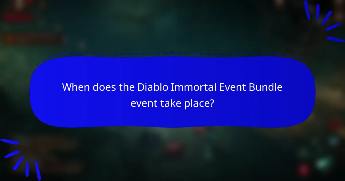 When does the Diablo Immortal Event Bundle event take place?
