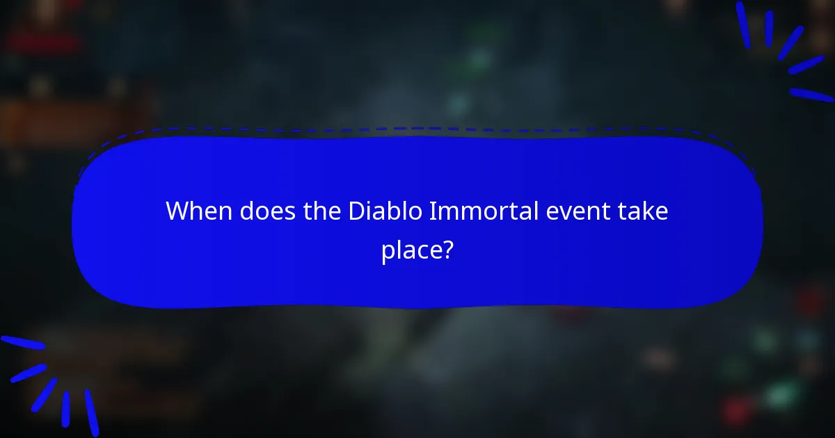 When does the Diablo Immortal event take place?